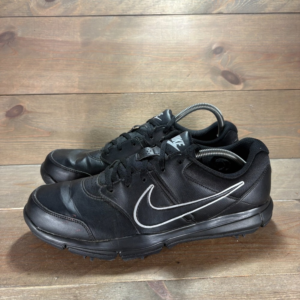 Nike Durasport 4 Mens size 9.5 shoes Black Leather Spike Golf sneakers